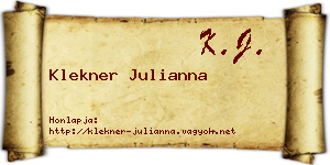 Klekner Julianna névjegykártya